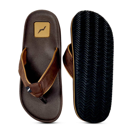 Norty Men's Comfort Sandal Flip Flop, 42350 Brown, Camel