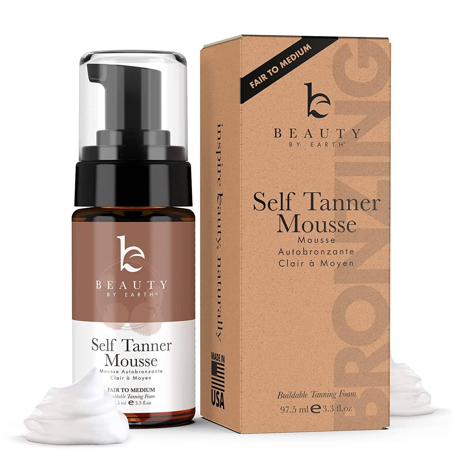 Self Tanner Body Tanning Mousse (3 Shades, 2 Sizes)